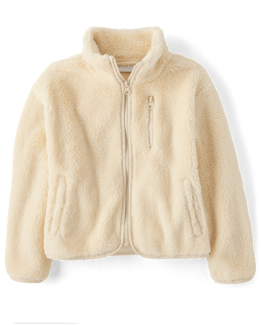 Girls Long Sleeve Sherpa Jacket TAN The Children s Place