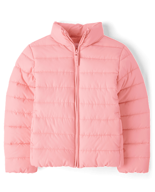 Girls pink puffer top