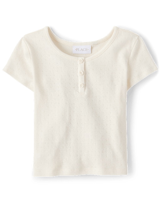 soor ploom balloon tee in dove pointelle at Little