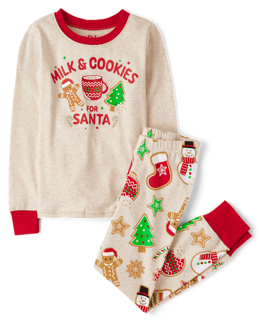 Unisex Kids Long Sleeve Christmas Cookie Snug Fit Cotton Pajamas TAN The Children s Place CA