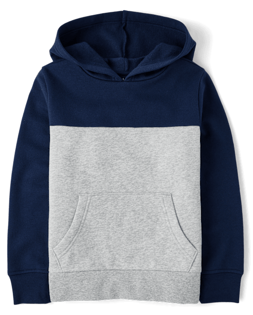 Sweat à capuche bleu clair à demi-fermeture éclair avec doublure noire