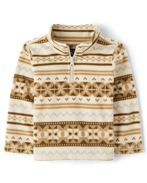 Toddler Boys Long Sleeve Print Microfleece Half Zip Pullover SIERRA TAN The Children s Place CA
