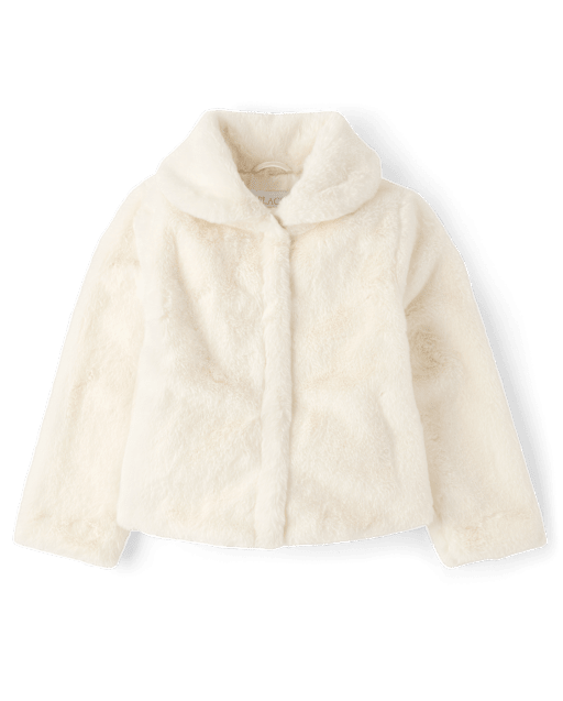 Girls white faux fur shop