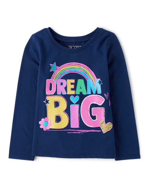 Baby And Toddler Girls Long Sleeve Dream Big Graphic Tee MILKY WAY The Children s Place