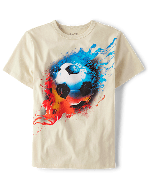 Boys Short Sleeve Soccer Ball Graphic Tee - BROWN | The Children's