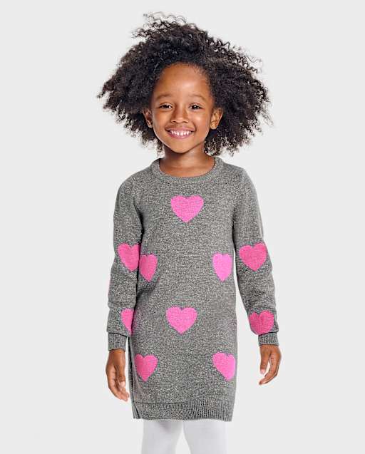 Baby Girl Winter Dress -  Hearts - BGW05