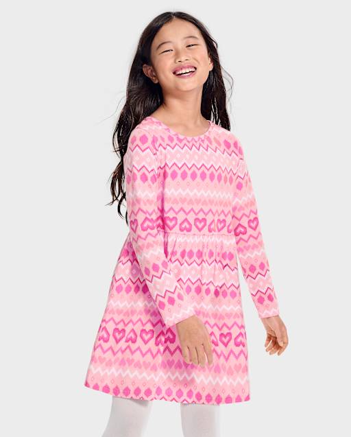 long sleeve crochet dress SAME Rosette Crochet Dress | Pink