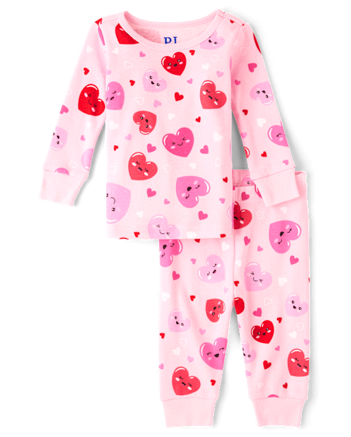 Pyjama Bébé Fille Little Me 9 Mois - Imprimé Guépard Avec Coeur - Coton - Occasion Très Bon état