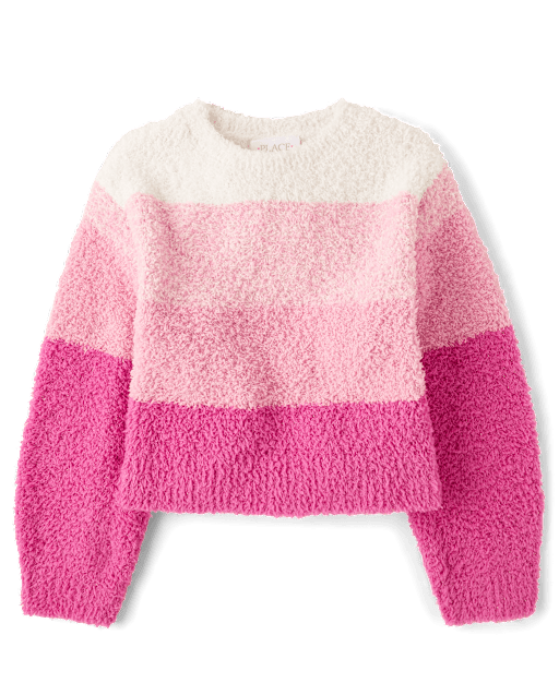 Kids Girls' Sweater Solid Color School Other Prints Long Sleeve Crewneck