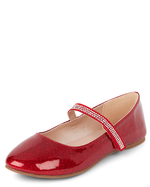 Girls Jeweled Glitter Ballet Flats RED The Children's Place