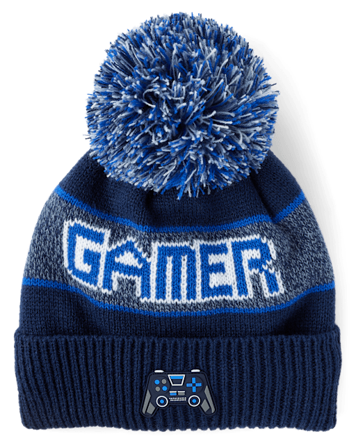 Boys Gamer Pom Pom Beanie - BLUE | The Children's Place