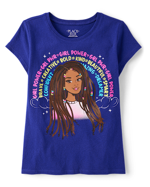 Girls Short Sleeve Girl Positive Words Graphic Tee - PURPLE | The