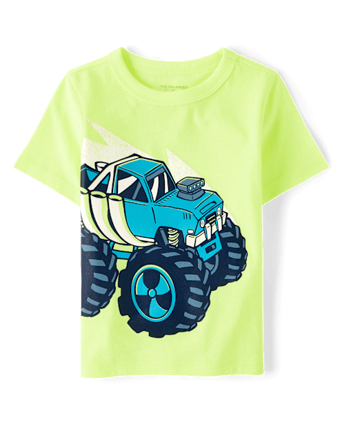 Boys Two Tone Colour Cap with Monster Truck Motif in Tan and Blue