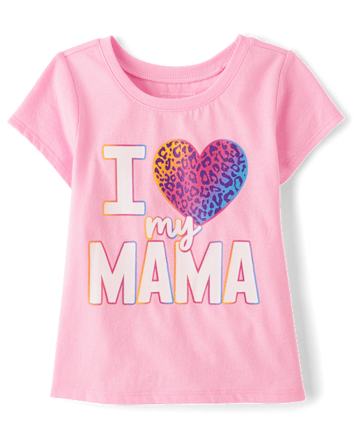 Baby And Toddler Girls Short Sleeve Love My Mama Graphic Tee