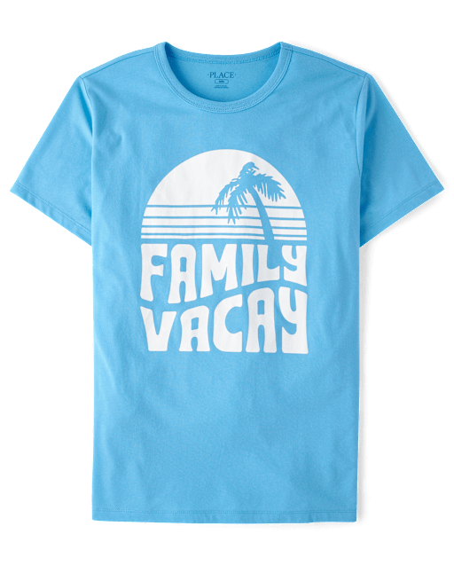 Adult Matching Family Short Sleeve Vacay Graphic Tee - BLUE | The