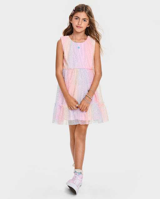 strapless open back dress Rainbow swirl Racerback Dress