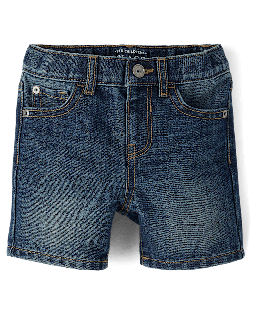 Jeans Stuff Shorts In Dark Blue Color For Baby Boy
