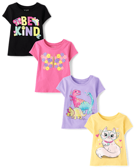 【CPGN STUDIO】25SS★ DTP Blanket Kitten Short Sleeve Tee Toddler Girl Bunny Short-Sleeve Graphic Tee - Blue