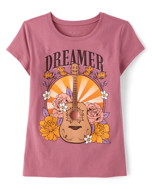Girls Blue Dreamer Print T-Shirt