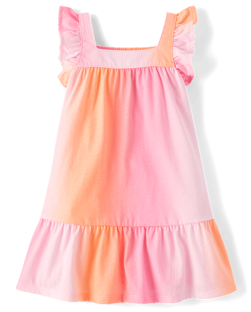 Baby And Toddler Girls Sleeveless Ombre Ruffle Dress - PINK | The