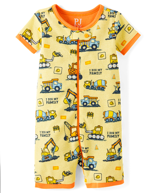 Baby And Toddler Boys Short Sleeve Construction Snug Fit