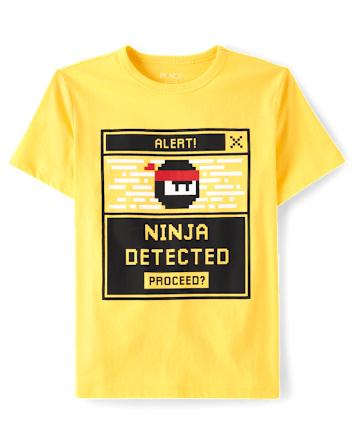 Boys Short Sleeve Ninja Graphic Tee - YELLOW | The Children's Place