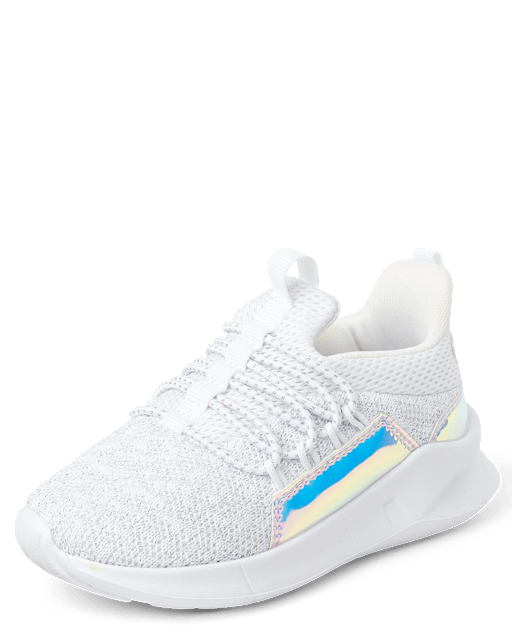 Toddler Girls Glitter Running Sneakers - WHITE | The