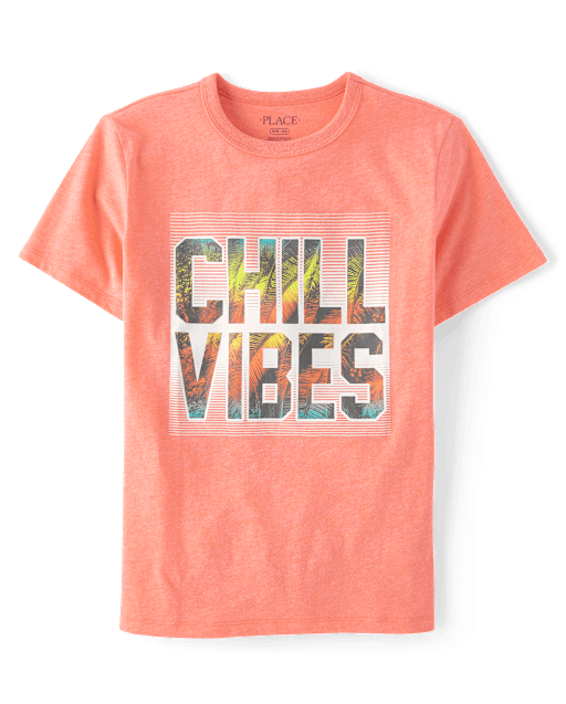 Boys Short Sleeve Chill Vibes Graphic Tee - ORANGE | The