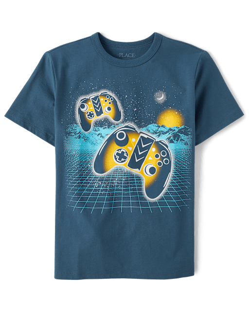 Boys Short Sleeve Gamer Horizon Graphic Tee - BLUE | The Boys Short Sleeve Gamer Horizon Graphic Tee - BLUE | The