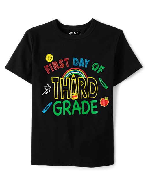 Boys Short Sleeve First Day Third Grade Graphic Tee - BLACK | The