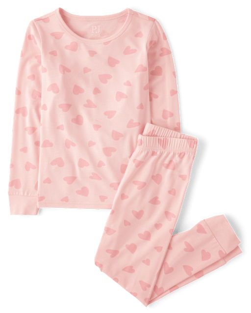 Playshoes Pigiama Bimba In Cotone – Jersey Cuori, Due Pezzi, Morbido E Certificato