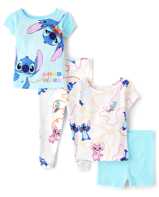 Toddler Girls Short Sleeve Lilo And Stitch Pajamas 2-Pack - MULTI