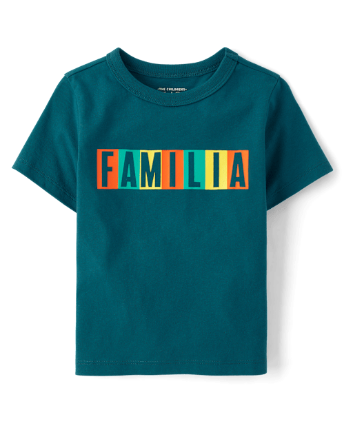 familiar 半袖 90 Baby And Toddler Boys Short Sleeve Familia Graphic Tee - BLUE