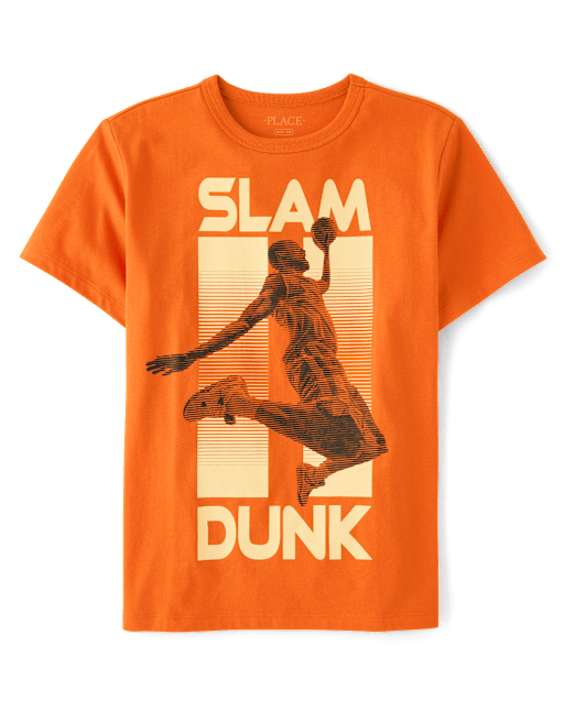 Boys Short Sleeve Slam Dunk Graphic Tee - ORANGE | The Children's