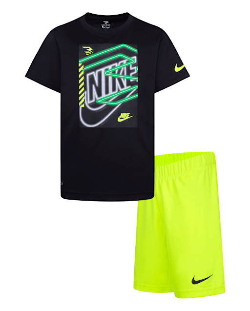 Boys Nike Short Sleeve 3BRAND Graphic Tee And Shorts 2-Piece
