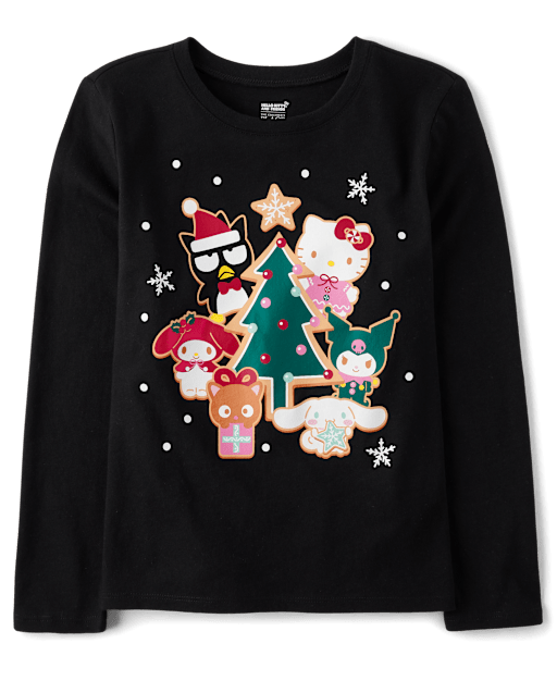 Girls Long Sleeve Hello Kitty And Friends Holiday Graphic Tee