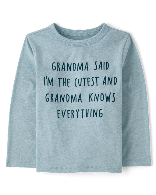Baby And Toddler Boys Long Sleeve Grandma Said Graphic Tee BLUE
