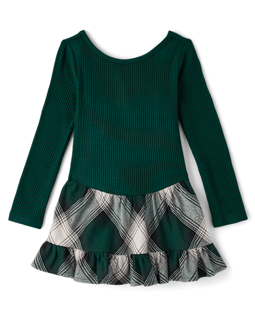 chinese dress ladies Little Girl Long Sleeve Green Christmas Dress – The Trendy Toddlers main image 0