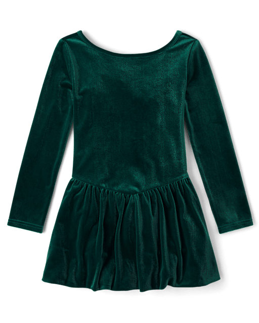 green emerald velvet dress Kids Skye Velvet Dress