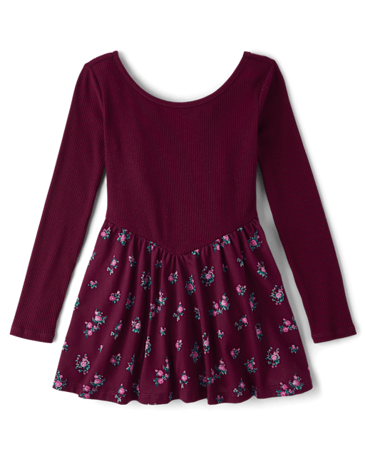 burgundy painted dresser Adalind Chiffon Dress in Red Butterfly Floral Burgundy