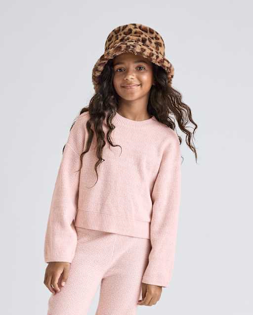 Girls Active Long Bell Sleeve Thermal Super Nova Sweater - PINK