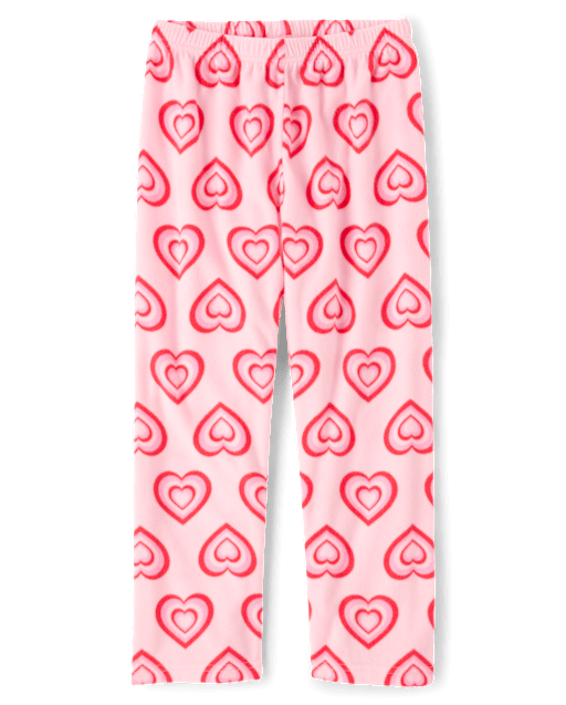 Girls Heart Microfleece Pajama Pants - PINK | The Children's Place