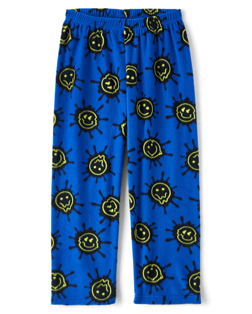 Boys Happy Face Microfleece Pajama Pants - BLUE | The Children's Place