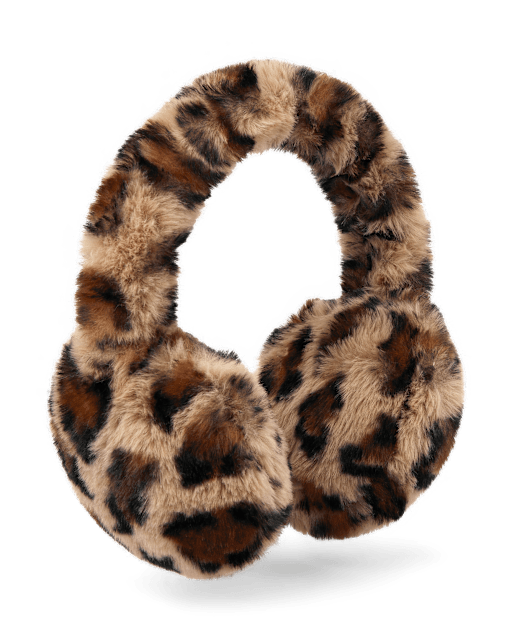 Girls Leopard Ear Muffs - MULTI | The Children display picture 2