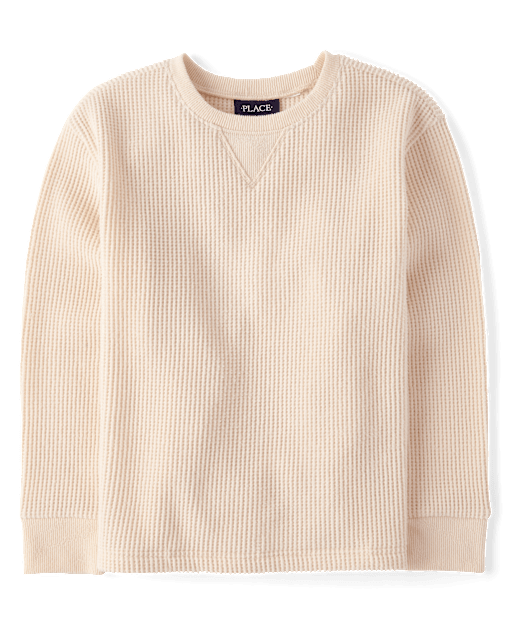 Kids Long Sleeve Thermal Top - CREAM | The Children's Place