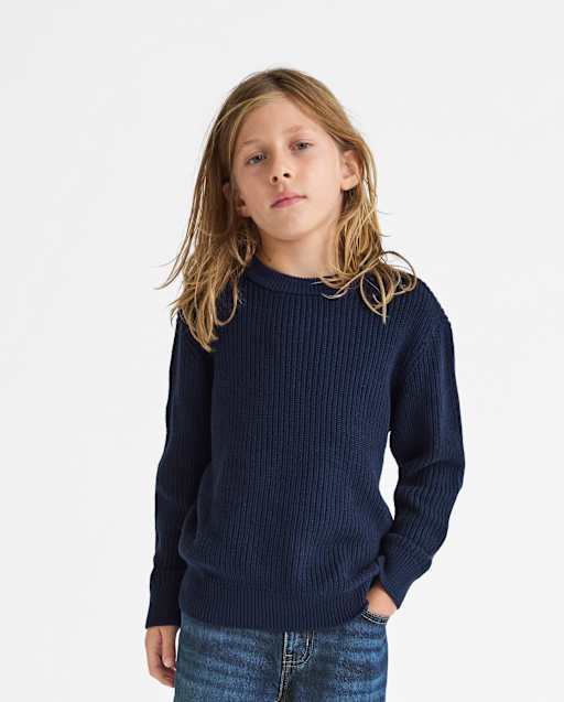 Boys Long Sleeve Shaker Stitch Sweater - BLUE | The Children's Place