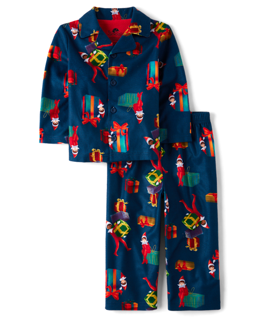 Baby And Toddler Matching Family The Elf On The Shelf Button Front Pajamas - Multi