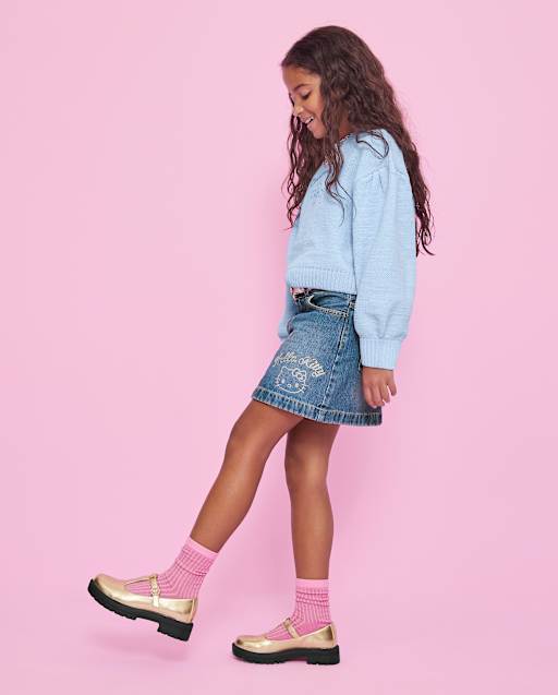Girls Hello Kitty Rhinestone Denim Skirt - BLUE | The Children's Place