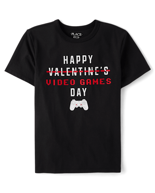 Boys Short Sleeve Valentine's Day Video Games Day Graphic Tee