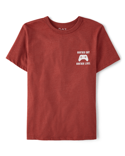 Boys Short Sleeve Another Level Gamer Graphic Tee - RED | The